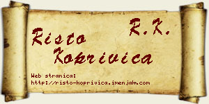Risto Koprivica vizit kartica